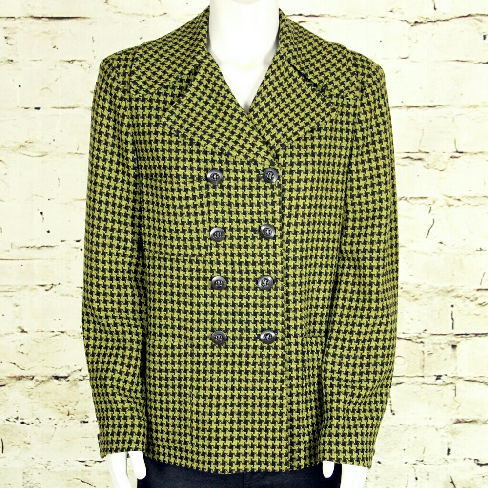 NWOT / Tahari Wool Blazer / Green  / SZ 10